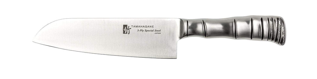 TK-1114 Tamahagane Bamboo 17.5cm Santoku Knife